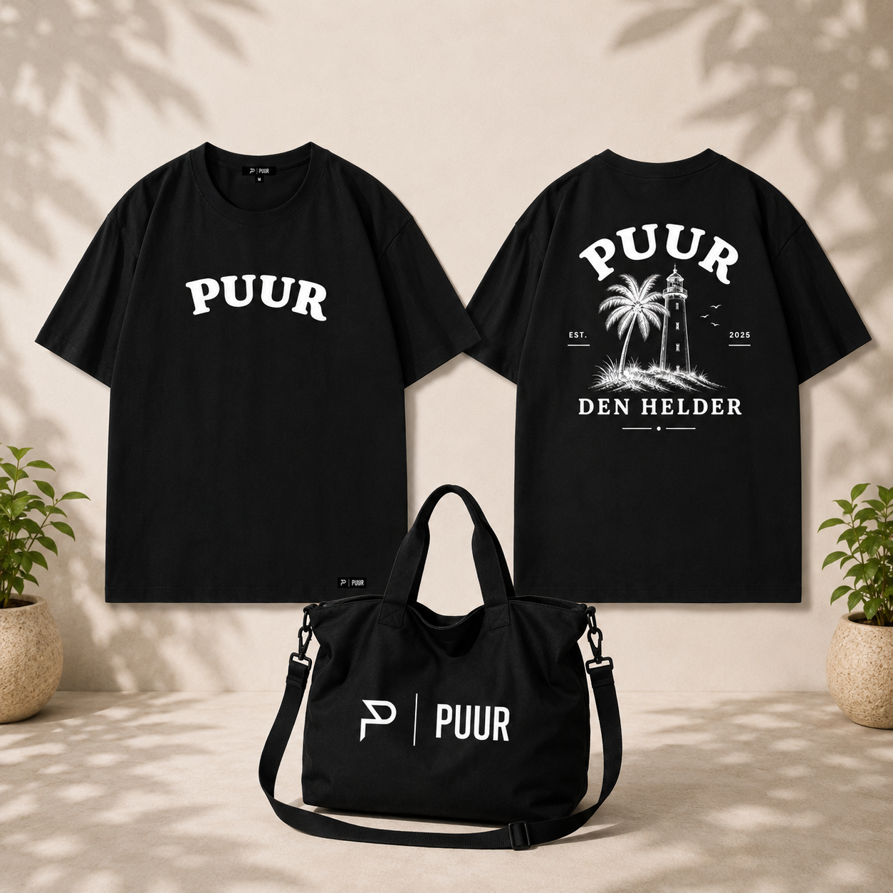 PUUR x DEN HELDER BLACK T-SHIRT + TOTE BAG