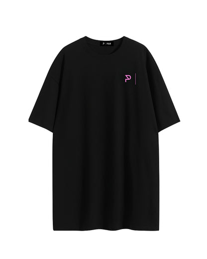 T-SHIRT DAMES BLACK & PINK