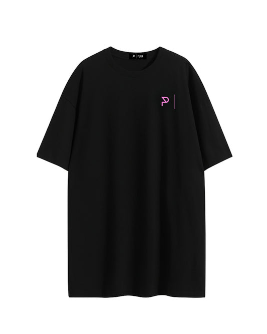 T-SHIRT DAMES BLACK & PINK
