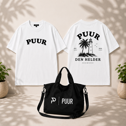 PUUR x DEN HELDER WHITE T-SHIRT + TOTE BAG